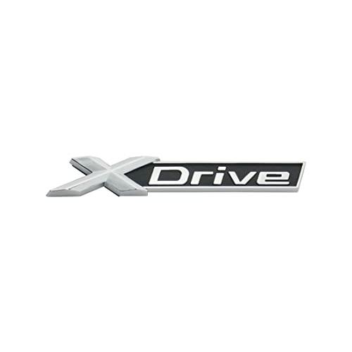 セール激安商品 XDrive リアエンブレムバッジステッカーデカール メタルXDriveトランクフェンダー用交換用 (シルバーブラック) 1枚 並行輸入