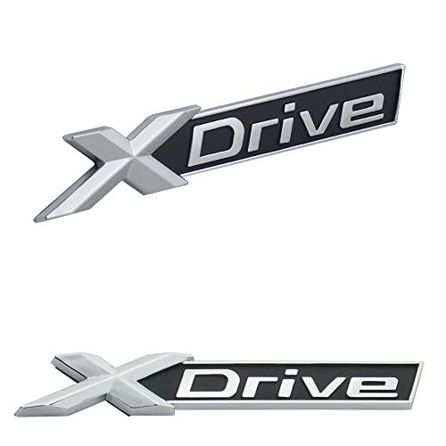 セール激安商品 XDrive リアエンブレムバッジステッカーデカール メタルXDriveトランクフェンダー用交換用 (シルバーブラック) 1枚 並行輸入