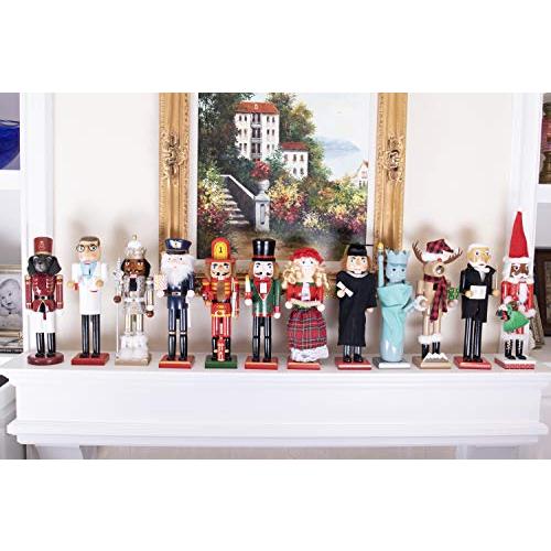 Clever Creations 伝統的木製コレクション犬用くるみ割り人形 クリスマス装飾 高さ14インチ 棚やテーブルに最適 並行輸入｜selectshopwakagiya｜06