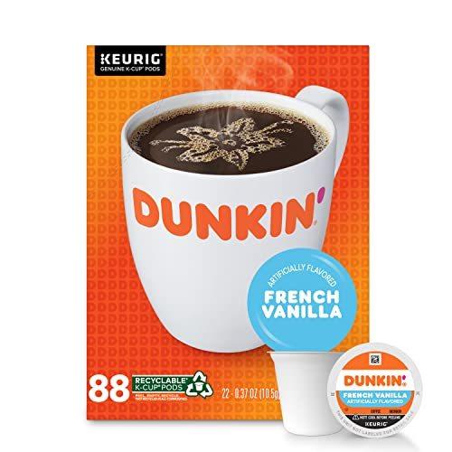 Dunkin'ダンキンコーヒーフレンチバニラフレーバーコーヒーキューリグコーヒーメーカー用Kカップポッド88カウント 並行輸入