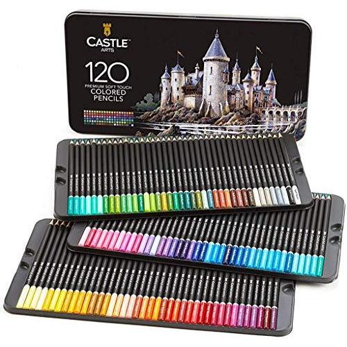 Castle Art Supplies 120 Colored Pencil Set for artists  featuring 'soft se｜selectshopwakagiya