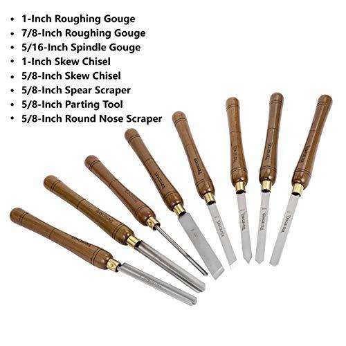 IMOTECHOM 8-Pieces HSS Wood Turning Tools Lathe Chisel Set with Waln 並行輸入｜selectshopwakagiya｜02