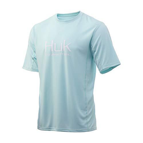 Huk メンズ Icon X 半袖 フィッシングシャツ 日焼け防止 シーフォーム S