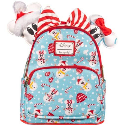 Loungefly Disney Christmas Mickey and Minnie Snowman AOP Womens Doub 並行輸入