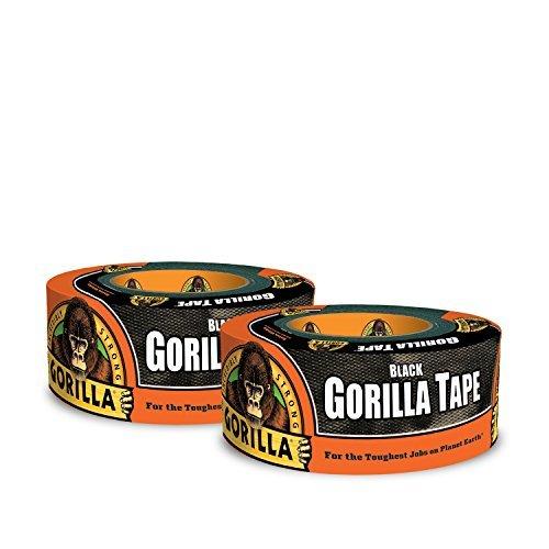 Gorilla Tape、ブラック ダクトテープ、1.88インチ x 12ヤード、ブラック 2 Pack 6012110 2
