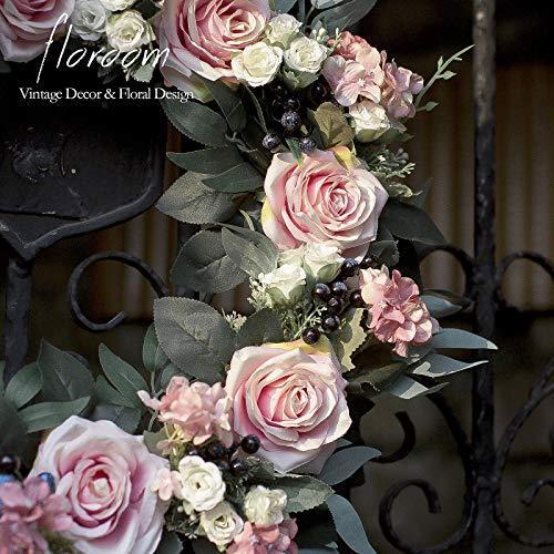 【希少品】 フローラルリース ドアリース 20インチ 人工ブラッシュローズ アジサイリース フロントドア用 フロントドア装飾 壁装飾 【G1817647003】(10843円)