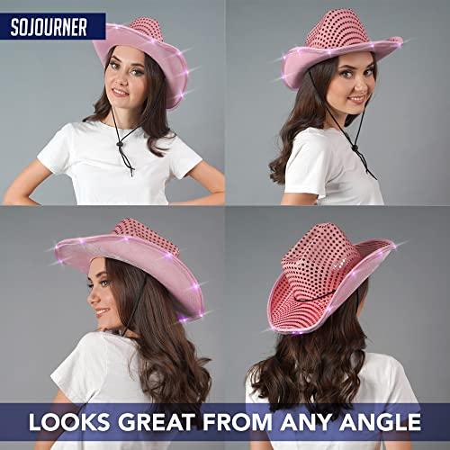 新販売センター Pink Light Up Cowboy Hat - LED Cowboy Hat for Bachelorette Parties 並行輸入