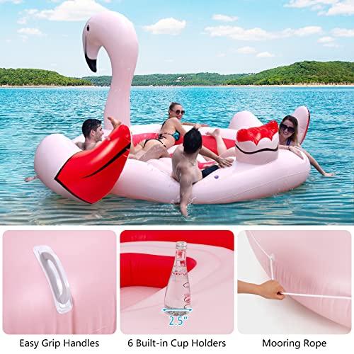 Safstar Giant Inflatable Flamingoプールフロート4-6人インフレータブルレイクフロートw/内部ループ 並行輸入｜selectshopwakagiya｜04