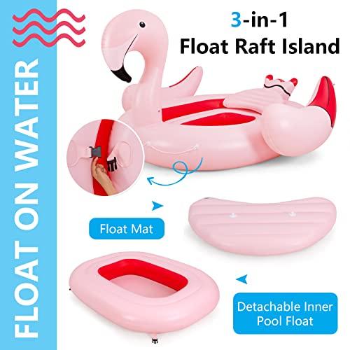 Safstar Giant Inflatable Flamingoプールフロート4-6人インフレータブルレイクフロートw/内部ループ 並行輸入｜selectshopwakagiya｜05