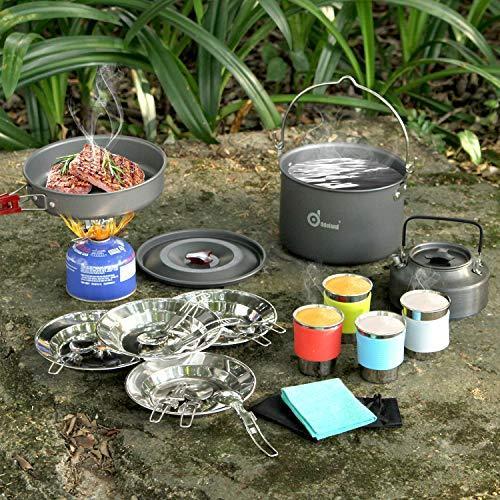 Odoland 22pcs Camping Cookware Mess Kit Large Size Hanging Pot Pan K 並行輸入｜selectshopwakagiya｜07