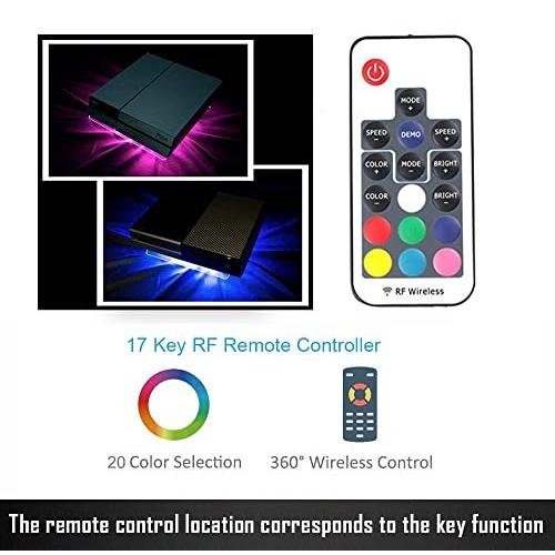 オンラインストア販売店 WOWLED USB RGB LEDクーラー冷却ファンパッドスタンドW /ワイヤレスリモートコントローラps4プレイステーション4コンソ 並行輸入