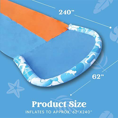 プール すべり台 水遊び 子供 ダブル ウォータースライダー 6M 家庭用 ボディボード付き スプリンクラー 大型遊具 並行輸入 