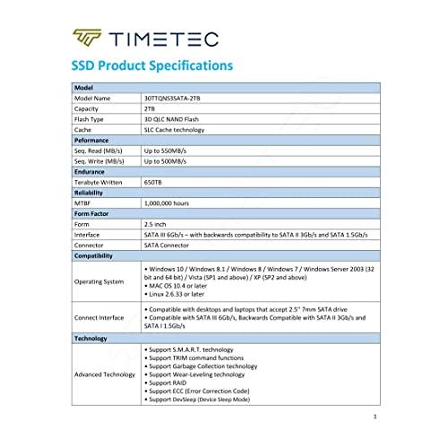 Timetec 2TB SSD 3D NAND QLC SATA III 6Gb/s 2.5 インチ 7mm (0.28) 読み取り速度 並行輸入｜selectshopwakagiya｜08