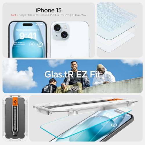 Spigen EZ Fit ガラスフィルム iPhone 15 用 貼り付けキット付き iPhone15 対応 保護 フィルム 2枚入 並行輸入｜selectshopwakagiya｜03