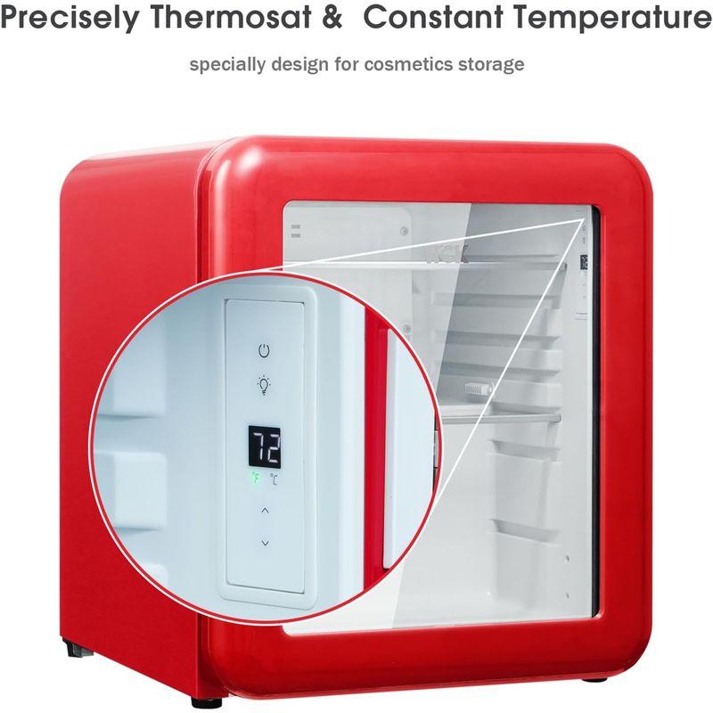 25【新品未使用】 HCK 冷蔵庫 化粧品用 小型 ミニ 42L 静音 おしゃれ 省エネ 1ドア 透明ガラスドア 右開き 赤 ?SC-46RGE 【2596322544】(93778円)