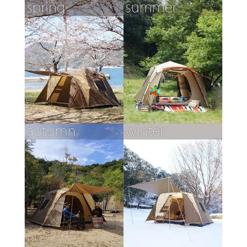 【訳あり品】 Bears Rock ベアーズロック ビッグベアーテント AXL-601 6人用ワンタッチテント フライシート 防水 (カーキ) 【2767898805】(16512円)