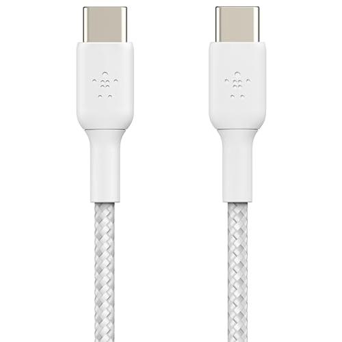 Belkin USB-C to Cケーブル ブレイデッド編組 60W PD急速充電 超高耐久 USB-IF認証 2メートル 2個パック ホワイト CAB004bt2MWH2PK｜selectshopyuu｜02