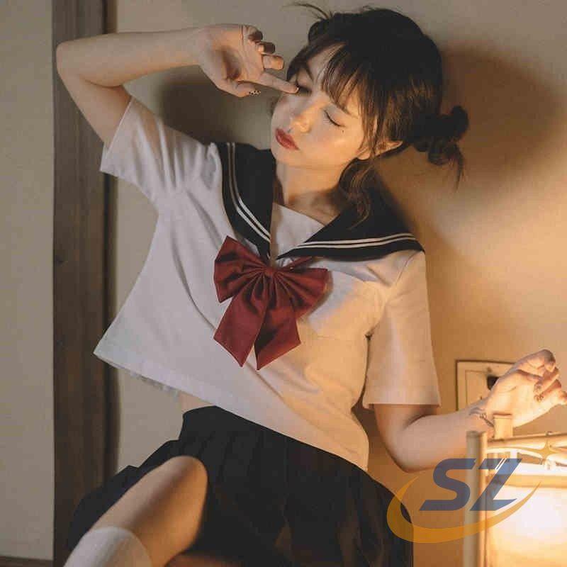 JK制服 セーラー服 春夏秋 上下セット 関西襟 長/半袖 横開き 学院風 シェンヘン 学生服 フリルスカート 学園祭 入学式 卒業式 ...