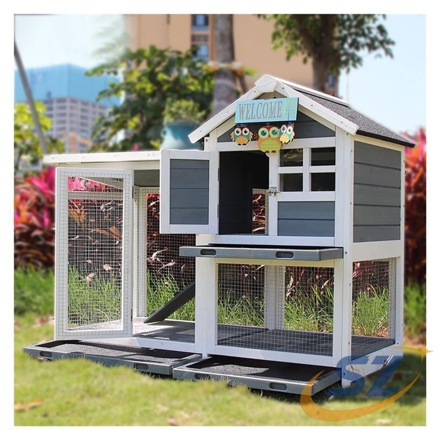 ウサギケージ うさぎケージ ウサギ小屋 うさぎ小屋 ラビットケージ 屋外ウサギケージ木製鶏小屋 シェンヘン 屋外二層木製チキン小屋 木製小動物 ペット用_1