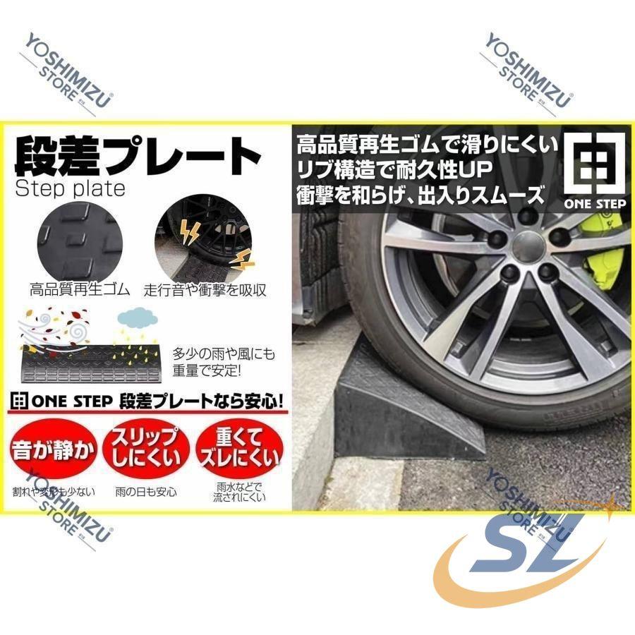 段差プレート 8cm 段差スロープ 幅90cm 高さ80cm用 滑り止め ゴム製 車