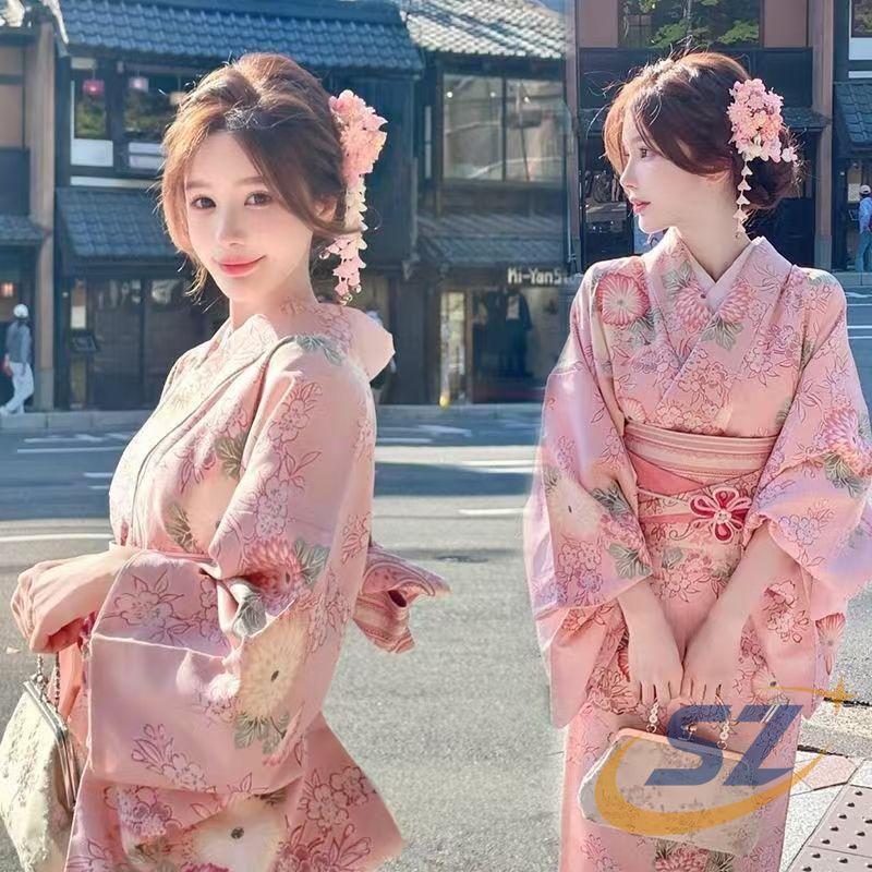 ピンク 浴衣 レディース 女性 大人 可愛い 高校生 中学生 ゆかた 花柄