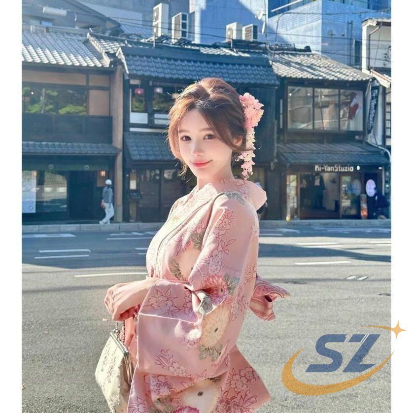 ピンク 浴衣 レディース 女性 大人 可愛い 高校生 中学生 ゆかた 花柄