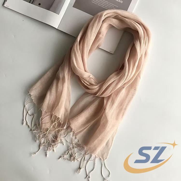 ストール リネン レディース 薄手 UV 大判 くすみカラー 亜麻 100