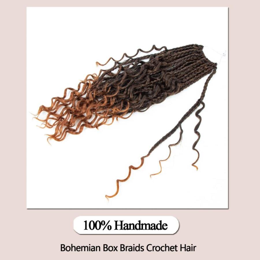 通販オンラインショップ ★送料・関税無料★14 Inch Box Braids Crochet Hair with Curly Ends Bohe Goddess Box B