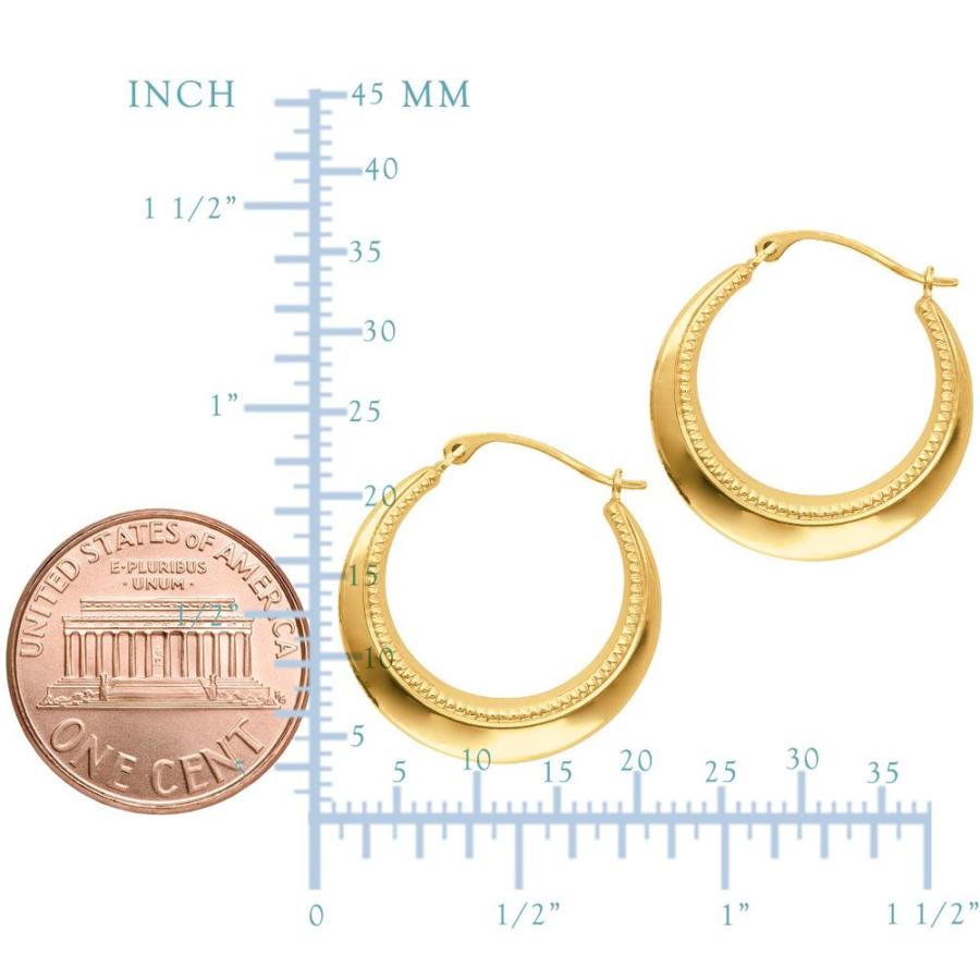 日本最大のブランド ★送料・関税無料★14K Yellow Gold Round Hoop Earrings， Diameter 20mm★海外で人気の並行輸入品