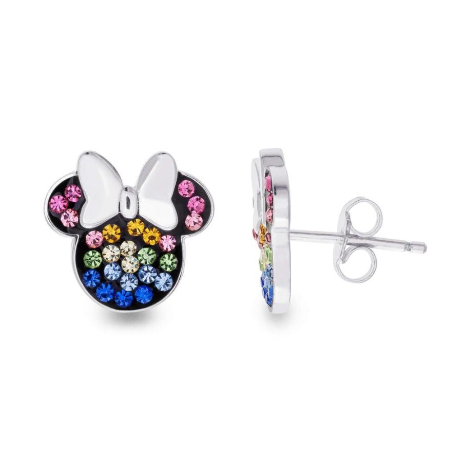 オンラインストア卸値 ★送料・関税無料★Disney Minnie Mouse Sterling Silver Rainbow Crystal Stud Earrings★