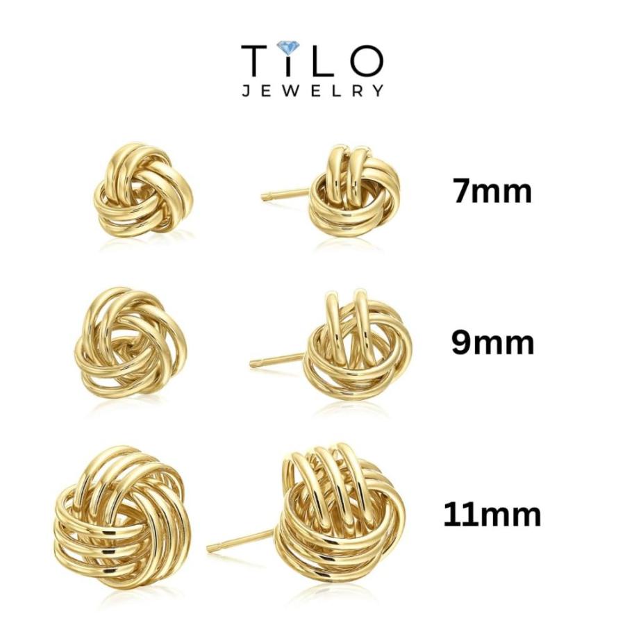 総合通販 ★送料・関税無料★14k Yellow Gold High Polished Love Knot Stud Earrings - 10mm★海外で人気