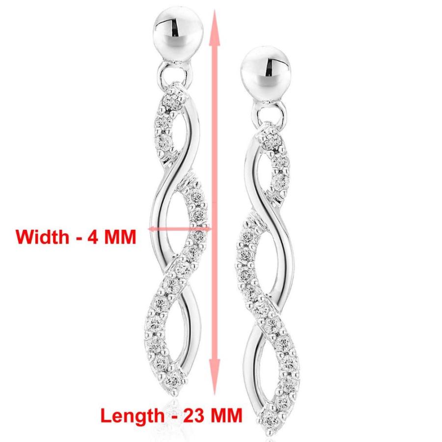 直営公式 ★送料・関税無料★Vir Jewels 1/4 cttw Diamond Infinity Dangle Earrings .925 Sterling