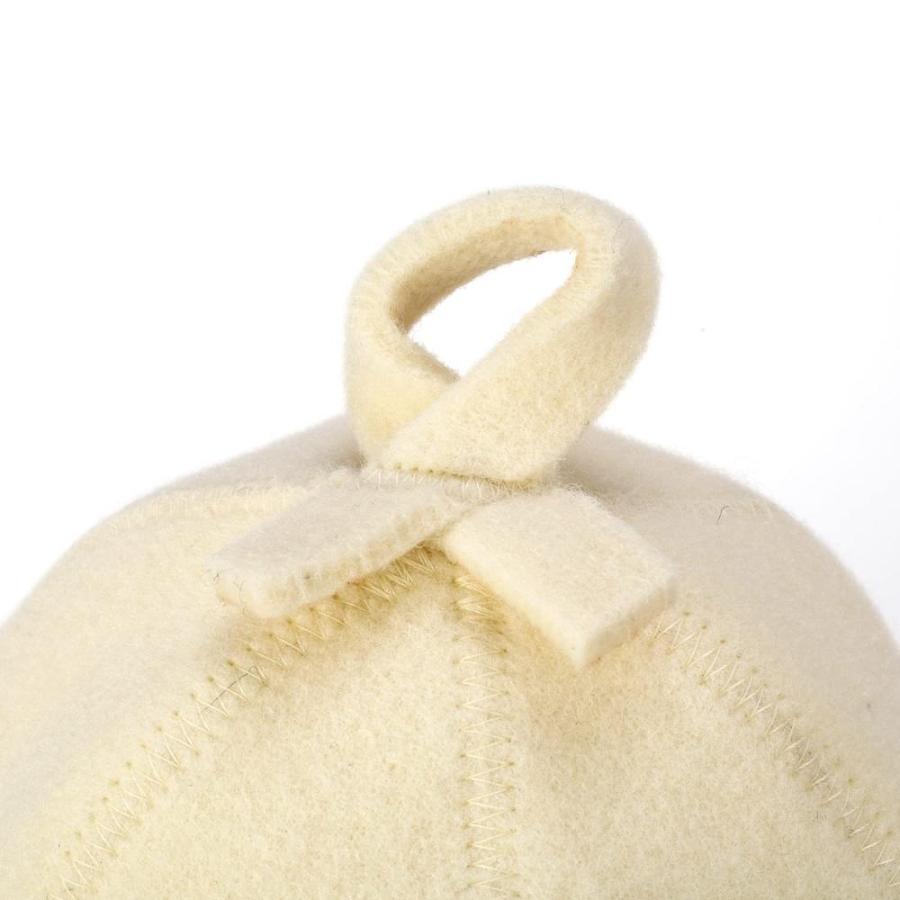 公式特売 Natural Textile Sauna Hat ´Sauna Kitten´ White - 100% Organic Wool Felt Hat