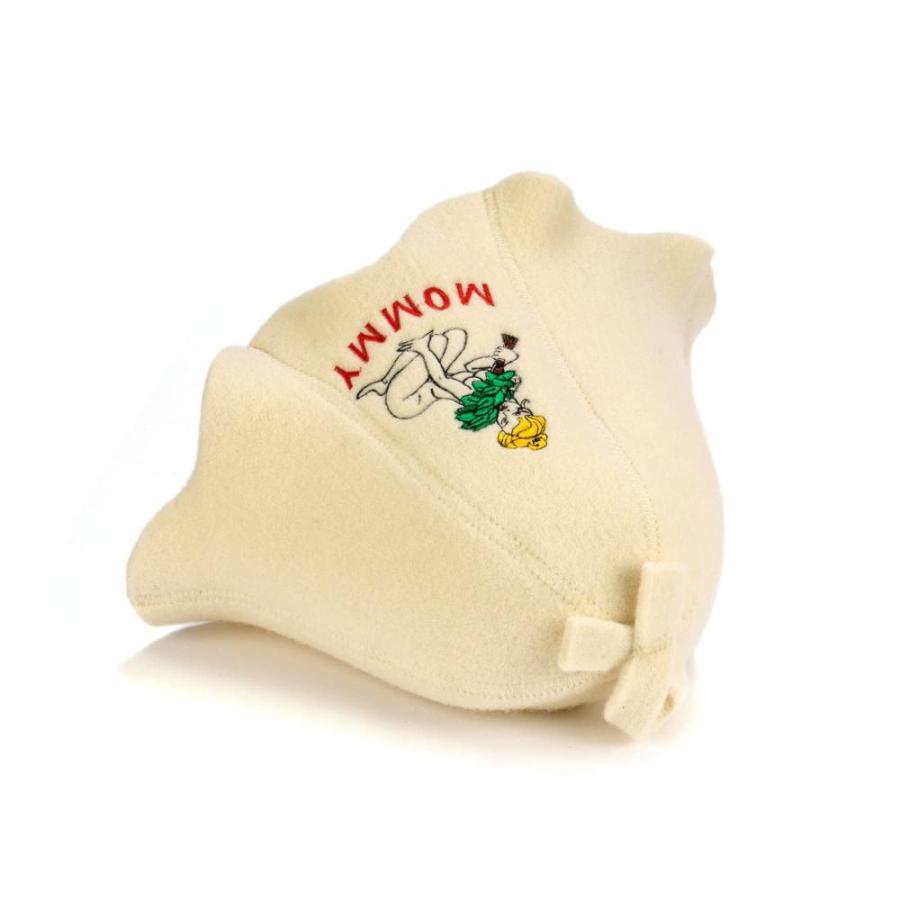 セール専門店 Natural Textile Sauna Hat ´Sauna Mommy´ White - 100% Organic Wool Felt Hats