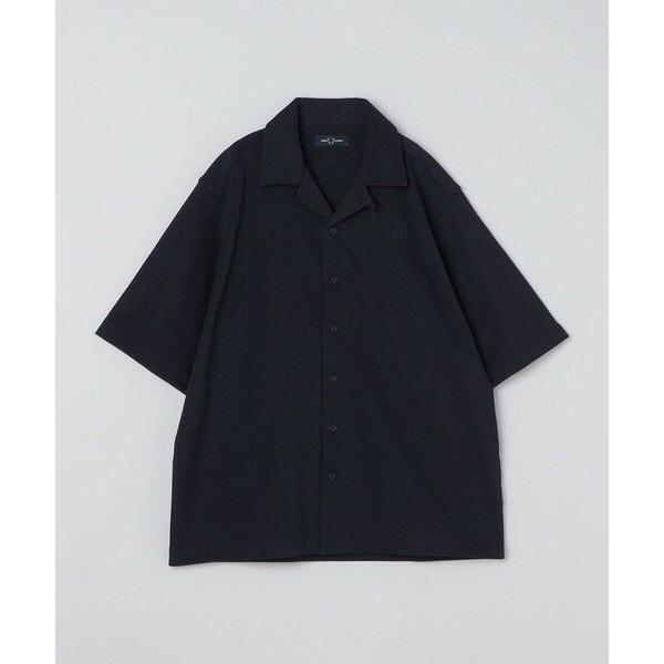 ◎状態良好【FRED PERRY】オープンカラーシャツ/ワイド/ 黒/ Lサイズ SHIPS（シップス） 【SHIPS別注】FRED PERRY: ワンポイント ロゴ ピケ
