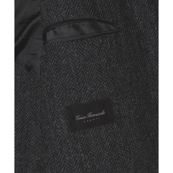 SHIPS / シップス 【 SHIPS別注】Errico Formicola: ヘリンボーン ツイード ステンカラーコートの画像