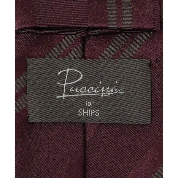 SHIPS（シップス） Puccini: シルク サテン レップ ストライプ タイ