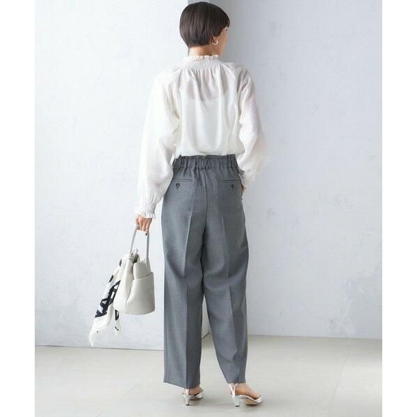 SHIPSシップス★シャーリング ネック 長袖 ブラウス SHIPS（シップス） ブラウス シャツ 「洗濯機可能」シャーリング