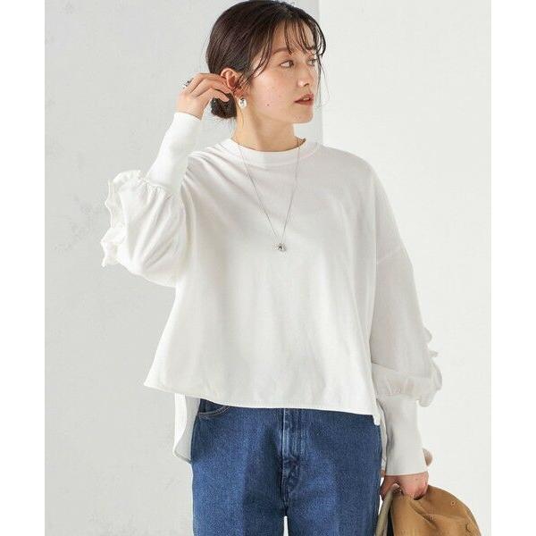 SHIPS for women / シップスウィメン 〈洗濯機可能〉ロング リブ スリーブ フリル カットソー 24SS ◇｜selectsquare｜09