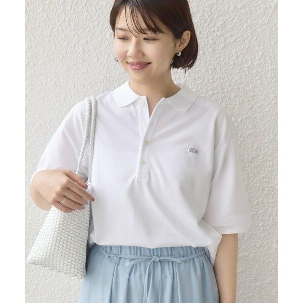 【SHIPS別注】LACOSTE:<洗濯機可能>ポロシャツ　ホワイト SHIPS（シップス） 【SHIPS別注】LACOSTE:〈洗濯機可能〉ポロシャツ