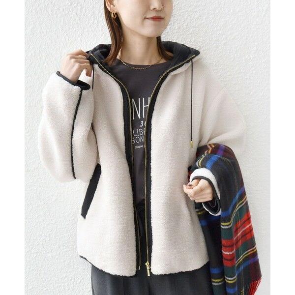 SHIPS（シップス） 【WEB限定】ボア 配色 フード ブルゾン