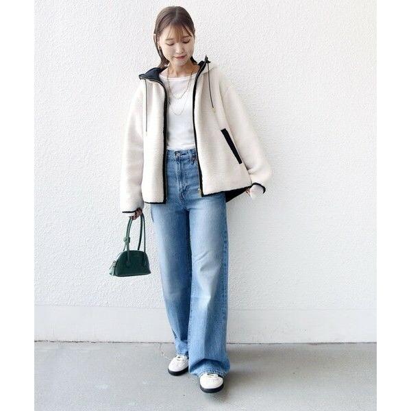 SHIPS（シップス） 【WEB限定】ボア 配色 フード ブルゾン