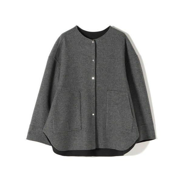 SHIPS / シップス セミ 梳毛 配色 リバー ノーカラー コートの画像