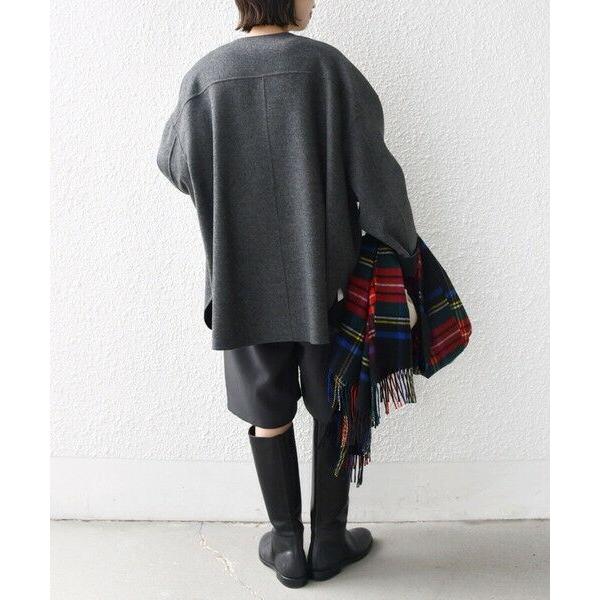 SHIPS / シップス セミ 梳毛 配色 リバー ノーカラー コートの画像