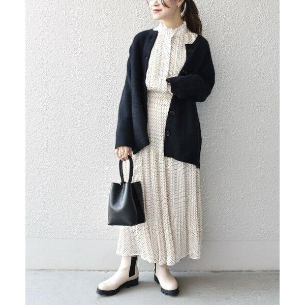 SHIPS ドットフリルピンタックワンピース シップス　新品 SHIPS（シップス） *〈手洗い可能〉ドットフリルピンタックワンピース