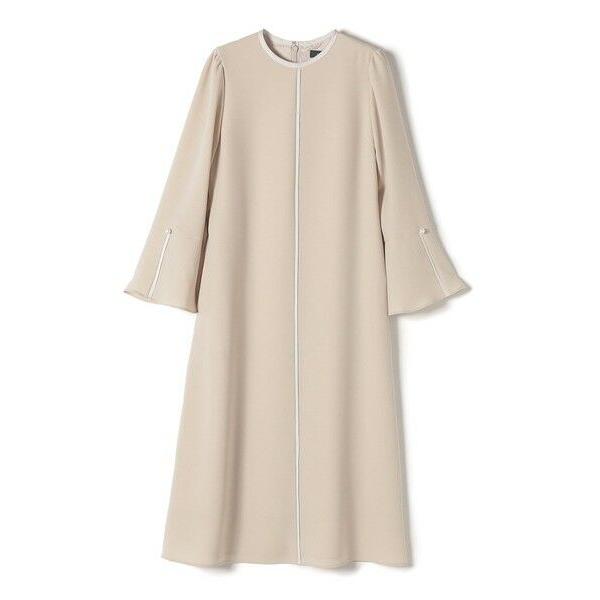 SHIPS for women / シップスウィメン 〈手洗い可能〉パールモチーフ デザイン スリーブ フレア ワンピース◇ ポリエステル100%，