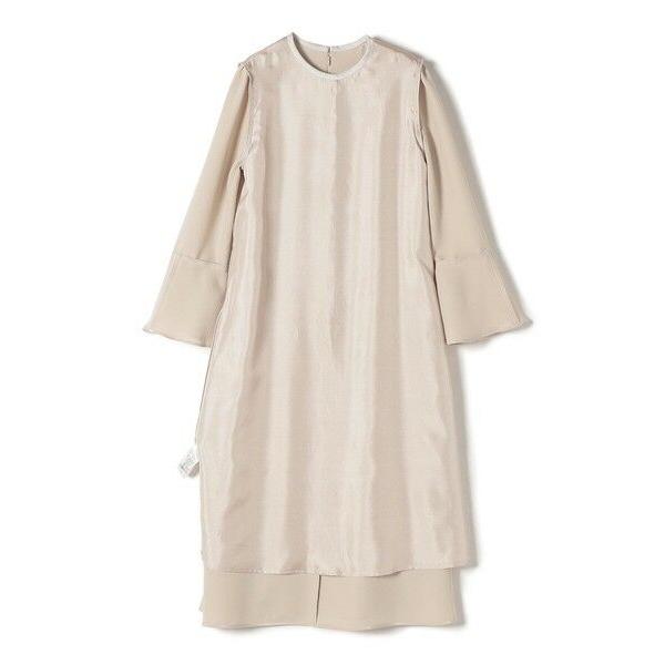 SHIPS for women / シップスウィメン 〈手洗い可能〉パールモチーフ デザイン スリーブ フレア ワンピース◇ ポリエステル100%，