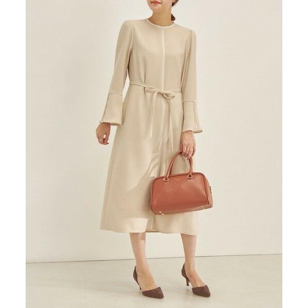 SHIPS for women / シップスウィメン 〈手洗い可能〉パールモチーフ デザイン スリーブ フレア ワンピース◇ ポリエステル100%，