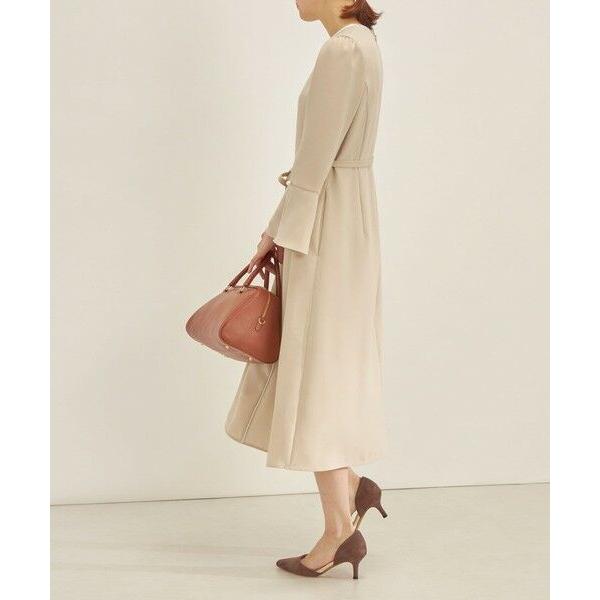 SHIPS for women / シップスウィメン 〈手洗い可能〉パールモチーフ デザイン スリーブ フレア ワンピース◇ ポリエステル100%，