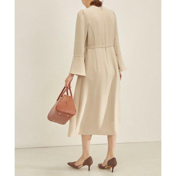 SHIPS for women / シップスウィメン 〈手洗い可能〉パールモチーフ デザイン スリーブ フレア ワンピース◇ ポリエステル100%，